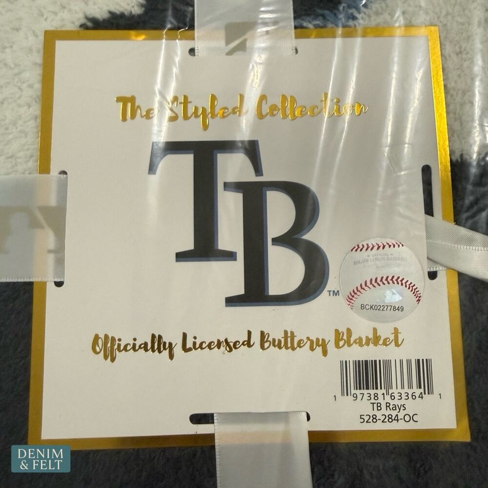 NEW The Styled Collection Tampa Bay Rays MLB Buttery Ombre Check Throw Blanket - Picture 4 of 4